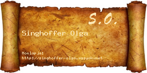 Singhoffer Olga névjegykártya